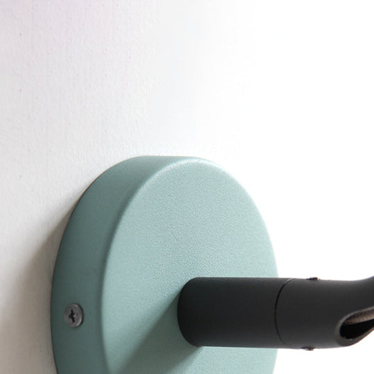 Minimalist Wood Wall Sconce Light For Bathroom - Cylindrical Design With 1 And Yellow/Blue/Green