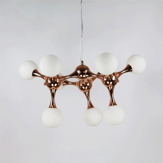Contemporary Starburst Chandelier With Rose Gold Finish - 9/15 Lights Pendant