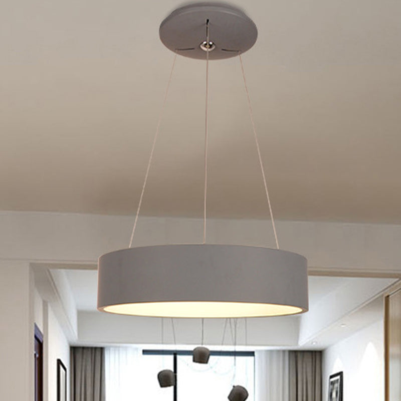 Minimalist Grey Led Pendant Lamp - Aluminum Ceiling Light For Dining Table
