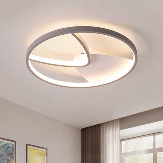 Contemporary Grey Metal V - Shaped Led Ceiling Light With Warm/White And Silica Gel Diffuser