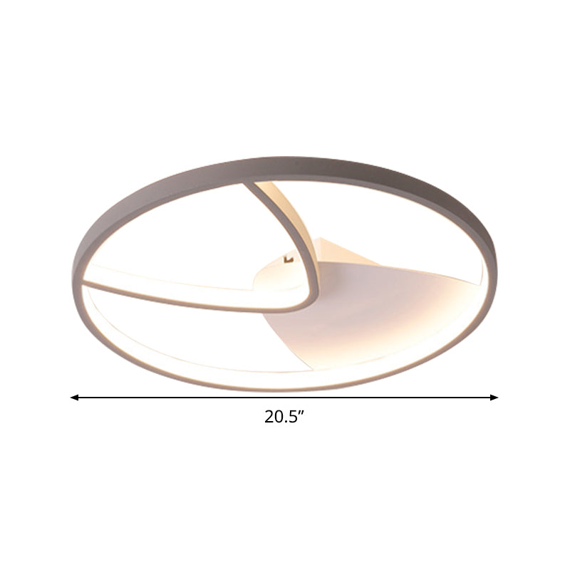 Contemporary Grey Metal V - Shaped Led Ceiling Light With Warm/White And Silica Gel Diffuser