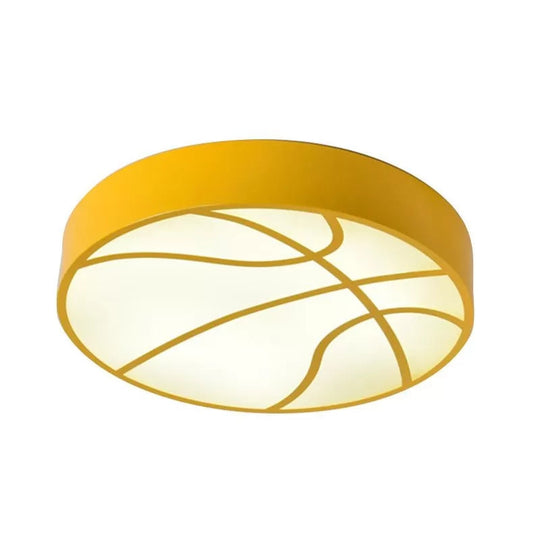 Cartoon Basketball Ceiling Lamp For Baby’s Room And Hallway Yellow