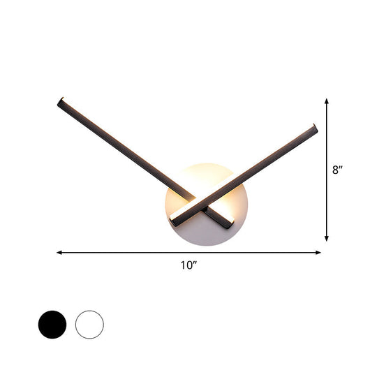 Minimalist Acrylic Cross Led Wall Sconce In Black/White For Bedside Lighting - Warm/White Ambiance