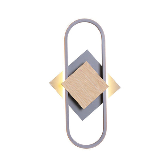 Nordic Iron 2-Layer Sconce Light With Led Wall Mount - Round/Square Design Elliptical Frame