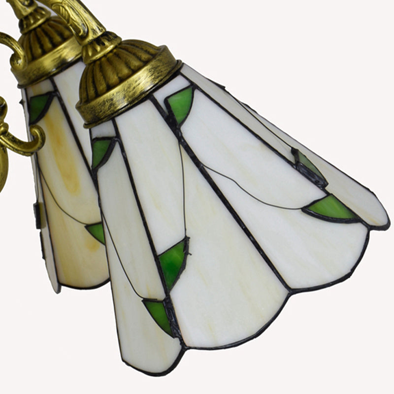 Tiffany Style Agate Leaf Chandelier In Antique Art Glass - 7/9/13 Lights Beige Ideal For Hotels