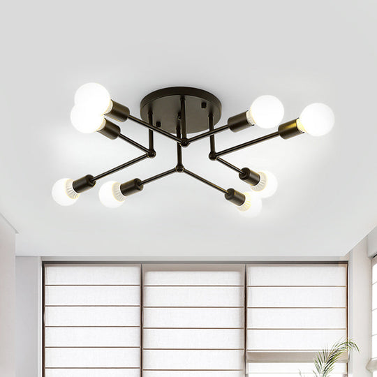Contemporary Metal Linear Semi-Flush Ceiling Light – Ideal For Kid’s Bedroom And Living Room