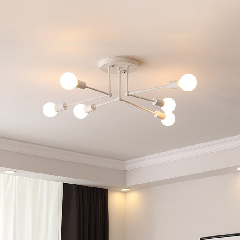 Contemporary Metal Linear Semi-Flush Ceiling Light – Ideal For Kid’s Bedroom And Living Room