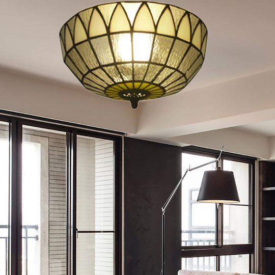Tiffany Clear Glass Ceiling Lamp For Bedroom Lighting - Traditional Mount Light