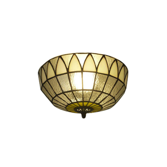 Tiffany Clear Glass Ceiling Lamp For Bedroom Lighting - Traditional Mount Light