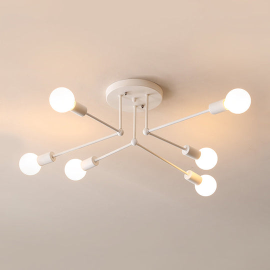 Contemporary Metal Linear Semi-Flush Ceiling Light – Ideal For Kid’s Bedroom And Living Room