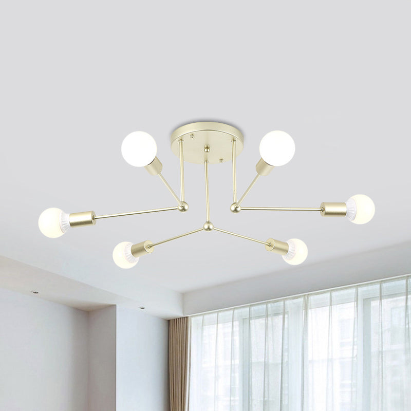 Contemporary Metal Linear Semi-Flush Ceiling Light – Ideal For Kid’s Bedroom And Living Room