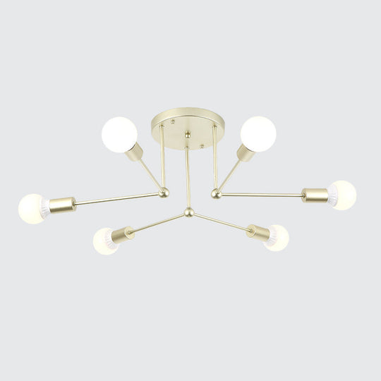 Contemporary Metal Linear Semi-Flush Ceiling Light – Ideal For Kid’s Bedroom And Living Room