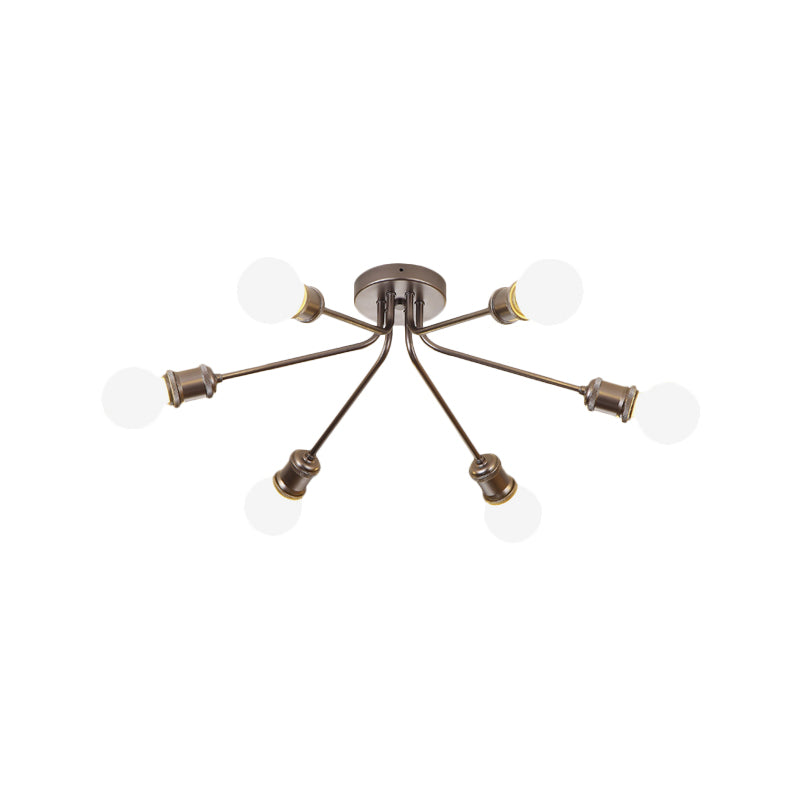 Sleek Linear Metallic Ceiling Lamp: Beautiful Semi-Flush Light For Kid’s Bedroom