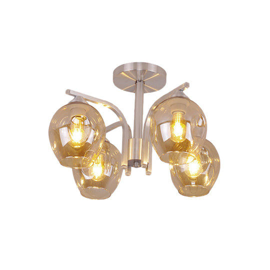 Contemporary 4 - Head Bud Shade Ceiling Light - Perfect For Dining Room Or Bedroom