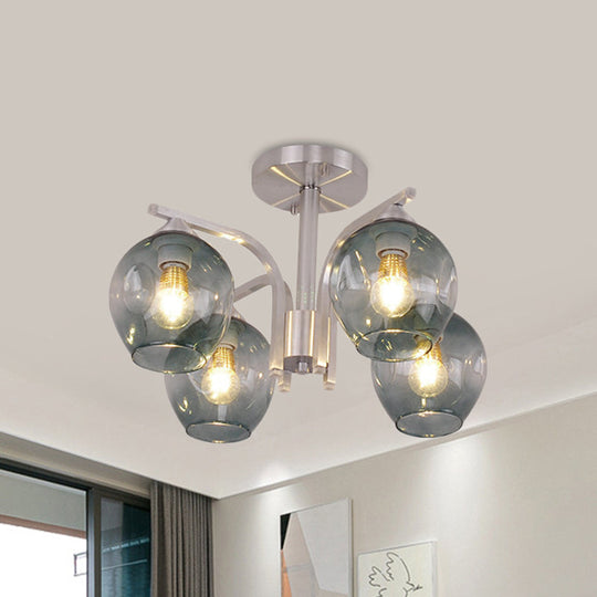 Contemporary 4 - Head Bud Shade Ceiling Light - Perfect For Dining Room Or Bedroom Blue