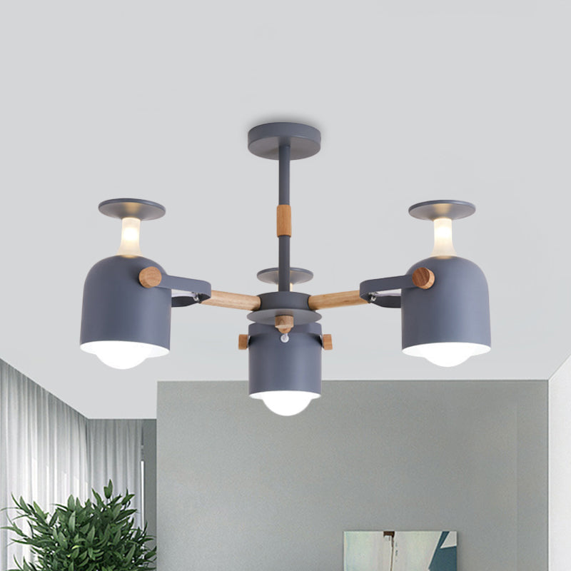 Colorful Goblet Chandelier Light For Kids Bedroom Or Kindergarten Decor 3 / Grey