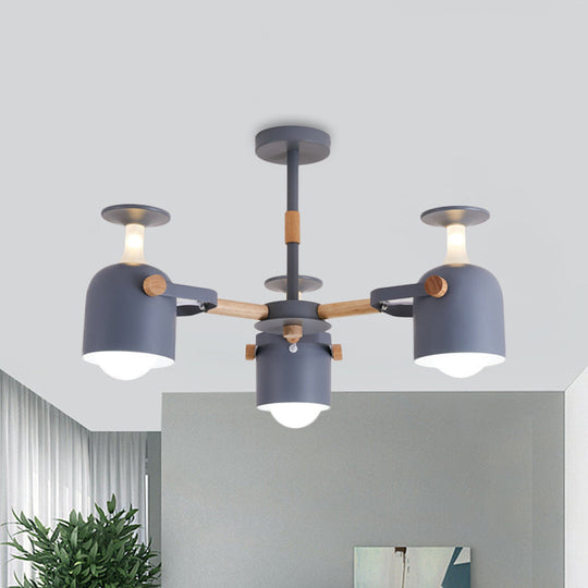 Colorful Goblet Chandelier Light For Kids Bedroom Or Kindergarten Decor 3 / Grey