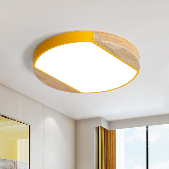 Nordic Style Led Flushmount Ceiling Lamp - Acrylic Circular Baby Bedroom & Kindergarten Light In