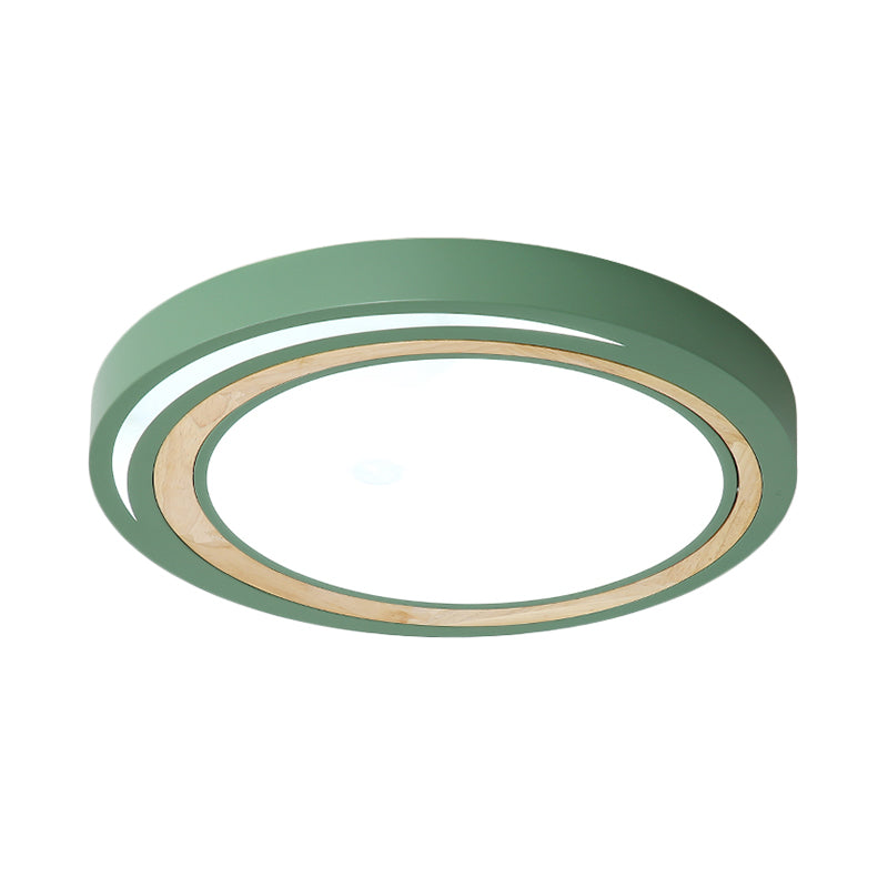 Led Macaron Style Ceiling Lamp For Boys And Girls Bedroom - Acrylic Circle Mount Light