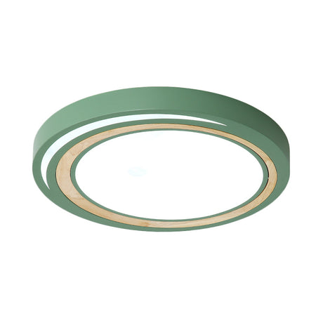 Led Macaron Style Ceiling Lamp For Boys And Girls Bedroom - Acrylic Circle Mount Light