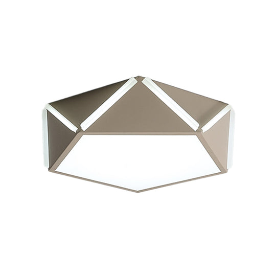 Pentagonal Flushmount Led Ceiling Lamp For Childs Bedroom - Modern Acrylic Metal Design