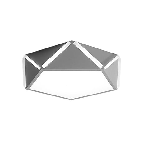 Pentagonal Flushmount Led Ceiling Lamp For Childs Bedroom - Modern Acrylic Metal Design