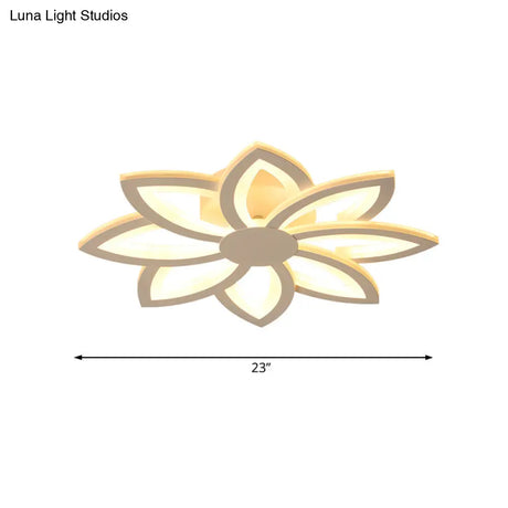 18/23’ Acrylic Flower Semi Flush Ceiling Light - Simplicity Led White Warm/White
