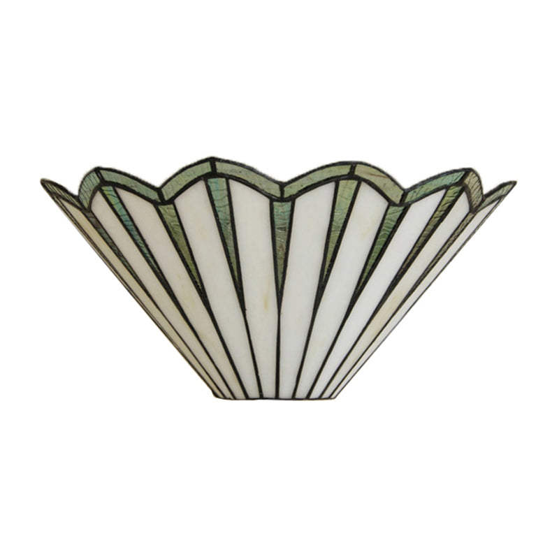 Green Glass Conical Sconce Light Simple Style Wall Lamp For Coffee Shops - 1