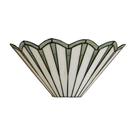 Green Glass Conical Sconce Light Simple Style Wall Lamp For Coffee Shops - 1