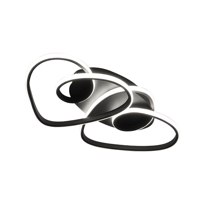 Romantic Loving Heart Flush Ceiling Light – Modern Metal Led Mount In Warm Or White