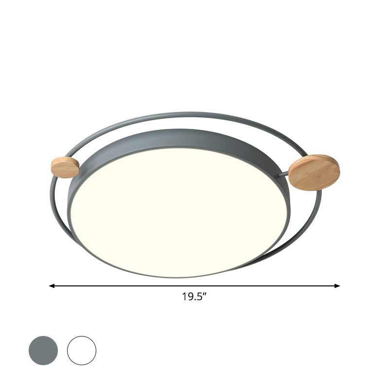 Modern Grey/White Led Flush Mount Ceiling Light Simple Style 19.5’/23.5’ Width