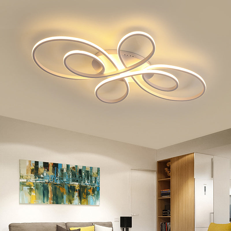 Modern Ribbons Led Ceiling Flush Mount Light In Warm/White Multiple Sizes & Colors White / 23.5’