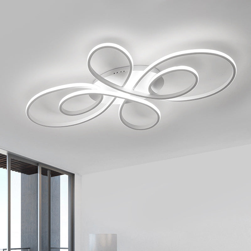 Modern Ribbons Led Ceiling Flush Mount Light In Warm/White Multiple Sizes & Colors