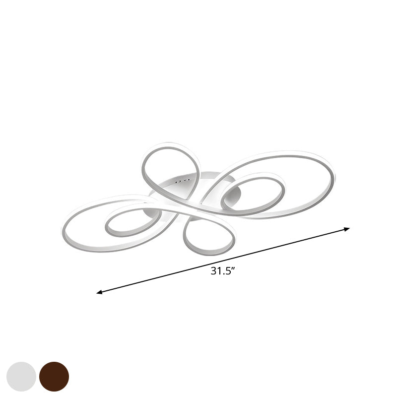 Modern Ribbons Led Ceiling Flush Mount Light In Warm/White Multiple Sizes & Colors