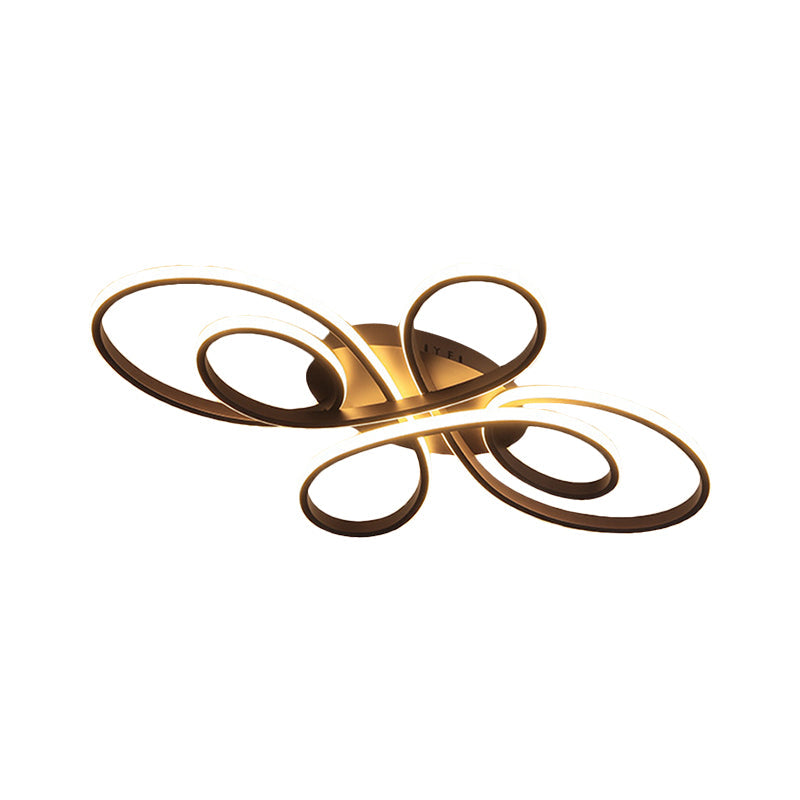 Modern Ribbons Led Ceiling Flush Mount Light In Warm/White Multiple Sizes & Colors