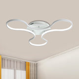 Led Flush Mount Light In Cool Fidget Spinner Shape For Boys Room - 23’/29’ Width Metal White