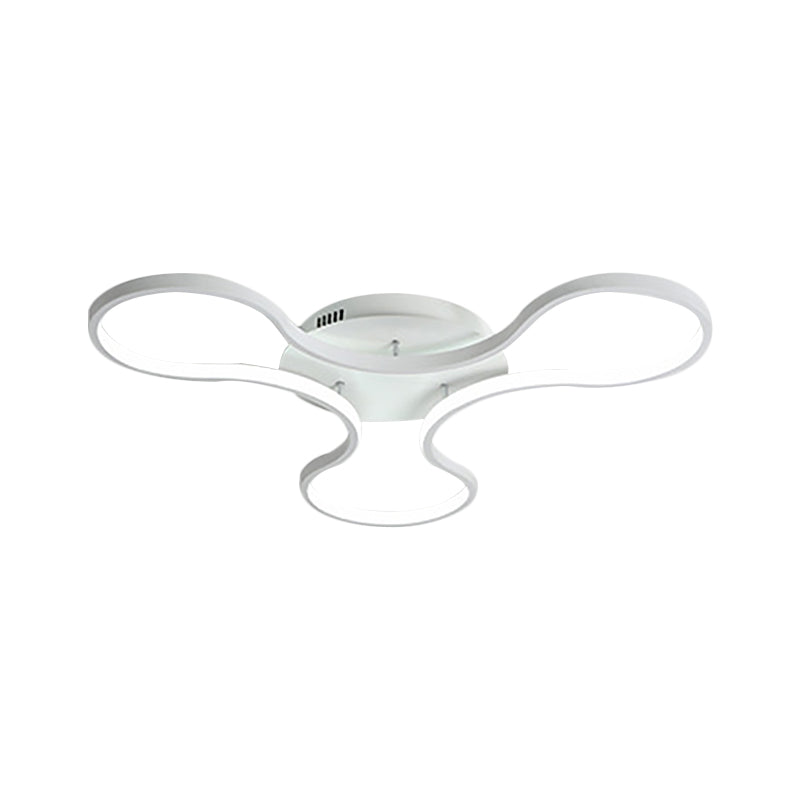Led Flush Mount Light In Cool Fidget Spinner Shape For Boys Room - 23’/29’ Width Metal White