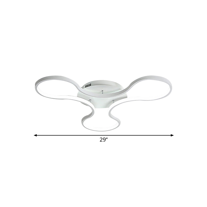 Led Flush Mount Light In Cool Fidget Spinner Shape For Boys Room - 23’/29’ Width Metal White