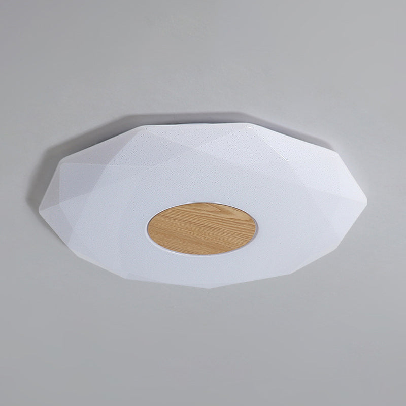 Modern Polygon Acrylic Flush Mount Led Ceiling - 14.5’/18.5’/22.5’ Width Warm/White Light Option