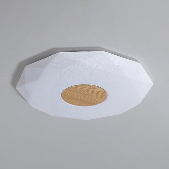 Modern Polygon Acrylic Flush Mount Led Ceiling - 14.5’/18.5’/22.5’ Width Warm/White Light Option