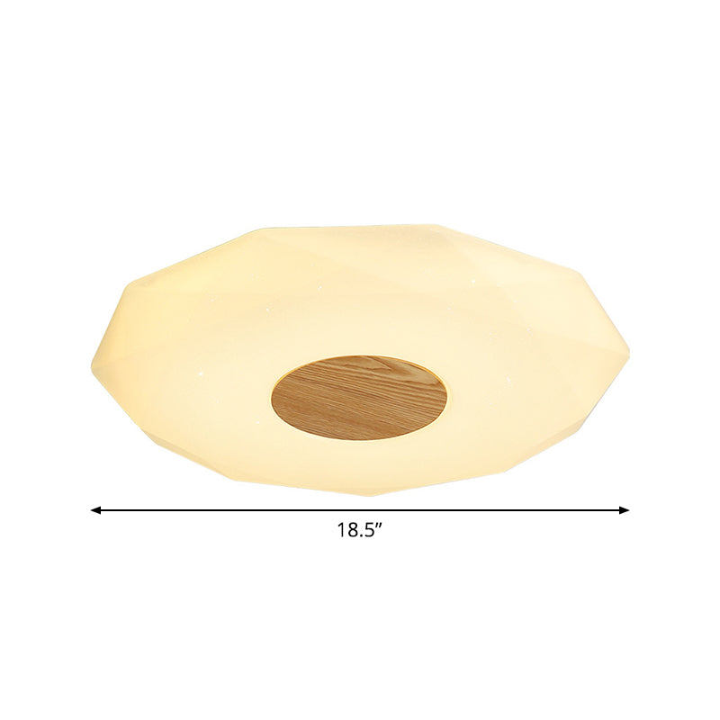 Modern Polygon Acrylic Flush Mount Led Ceiling - 14.5’/18.5’/22.5’ Width Warm/White Light Option