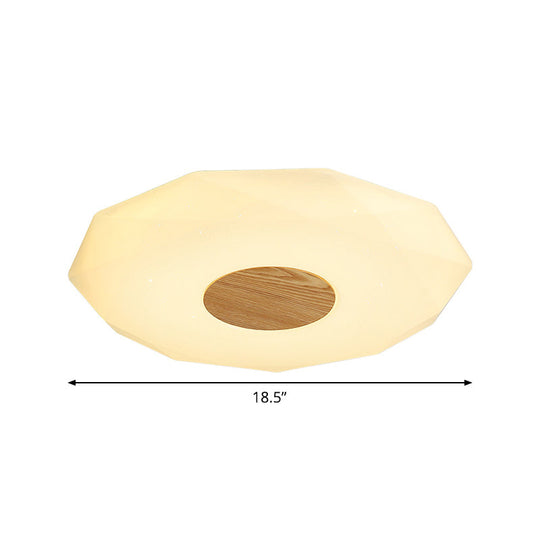 Modern Polygon Acrylic Flush Mount Led Ceiling - 14.5’/18.5’/22.5’ Width Warm/White Light Option