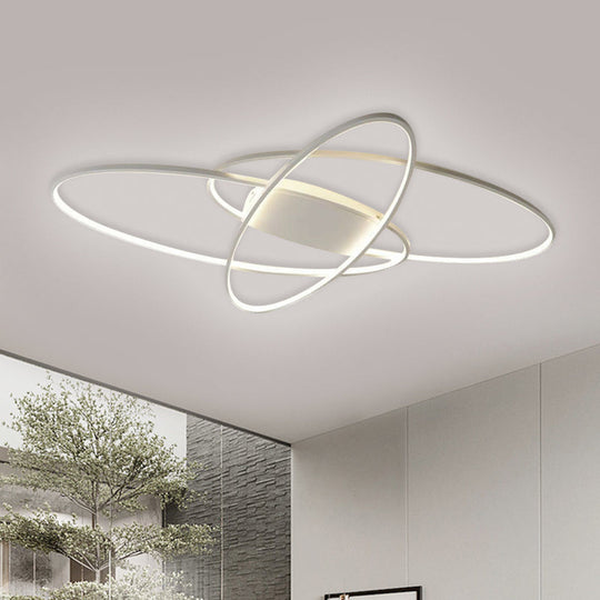 Modern Led Ceiling Lamp For Boys Bedroom - Warm/White Light Black/White