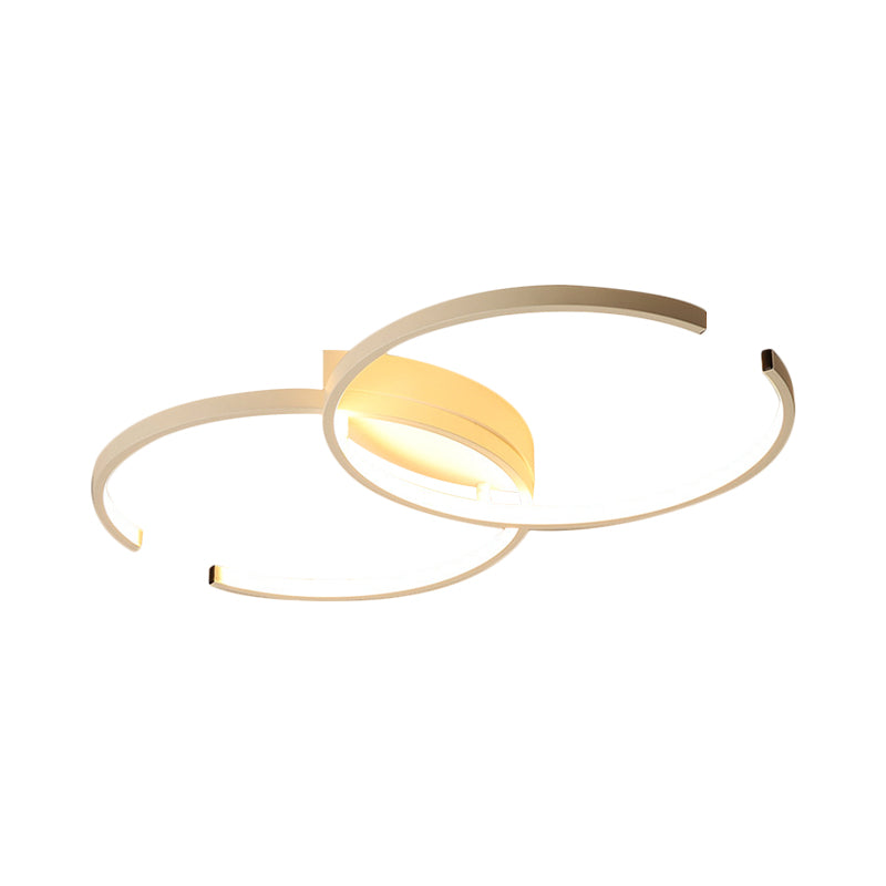 Minimalistic Black/White Acrylic Double - C Close To Ceiling Led Lamp With Warm/White Light