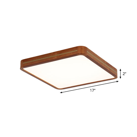 Brown Modern Square/Rectangle Ceiling Light Acrylic Led Flush Mount - 17’/21’/25.5’ Length
