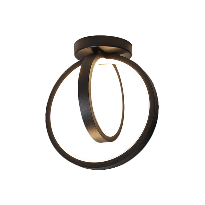 Minimalist Led Flush Mount Light For Hallways - Circular Black/Gold Warm/White