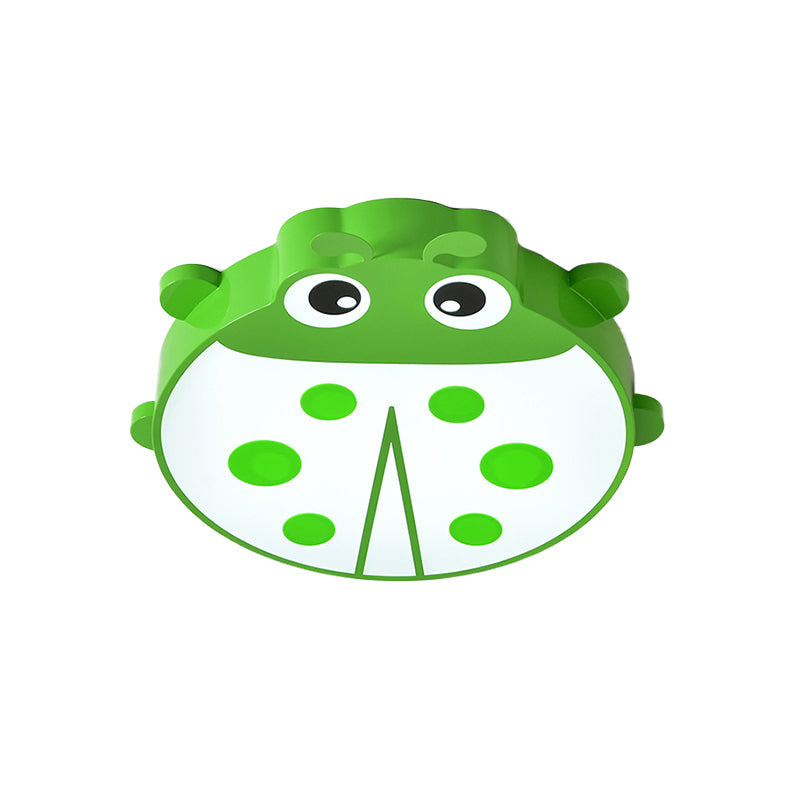 Ladybug Cartoon Ceiling Light: Acrylic & Metal Mount For Kindergarten