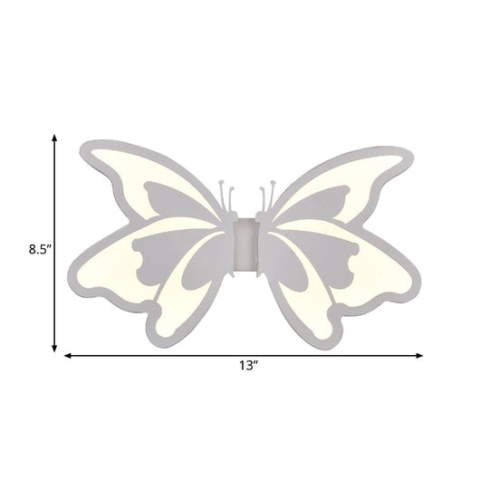 Modern White Acrylic Led Wall Lamp For Stairs - Flat Cartoon Shape Stylish Design