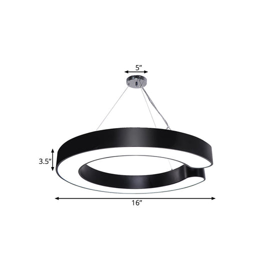 C-Shaped Hanging Led Pendant Lamp In Multiple Sizes & Finishes – Ideal For Minimalist Décor