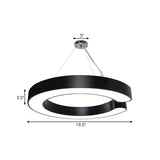 Minimalist Metal Led C-Shaped Hanging Pendant Lamp - 19.5/23.5/31.5 Width (White/Black